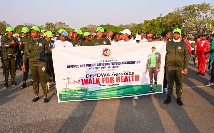  DEPOWA AEROBICS WALK FOR HEALTH HELD AT LUNGI BARRACKS ASOKORO ABUJA ON 20 JANUARY 2024