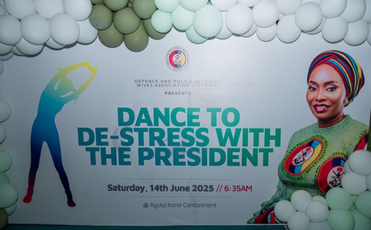  PRESIDENT DEPOWA HOSTS DANCE TO DE-STRESS AEROBICS.